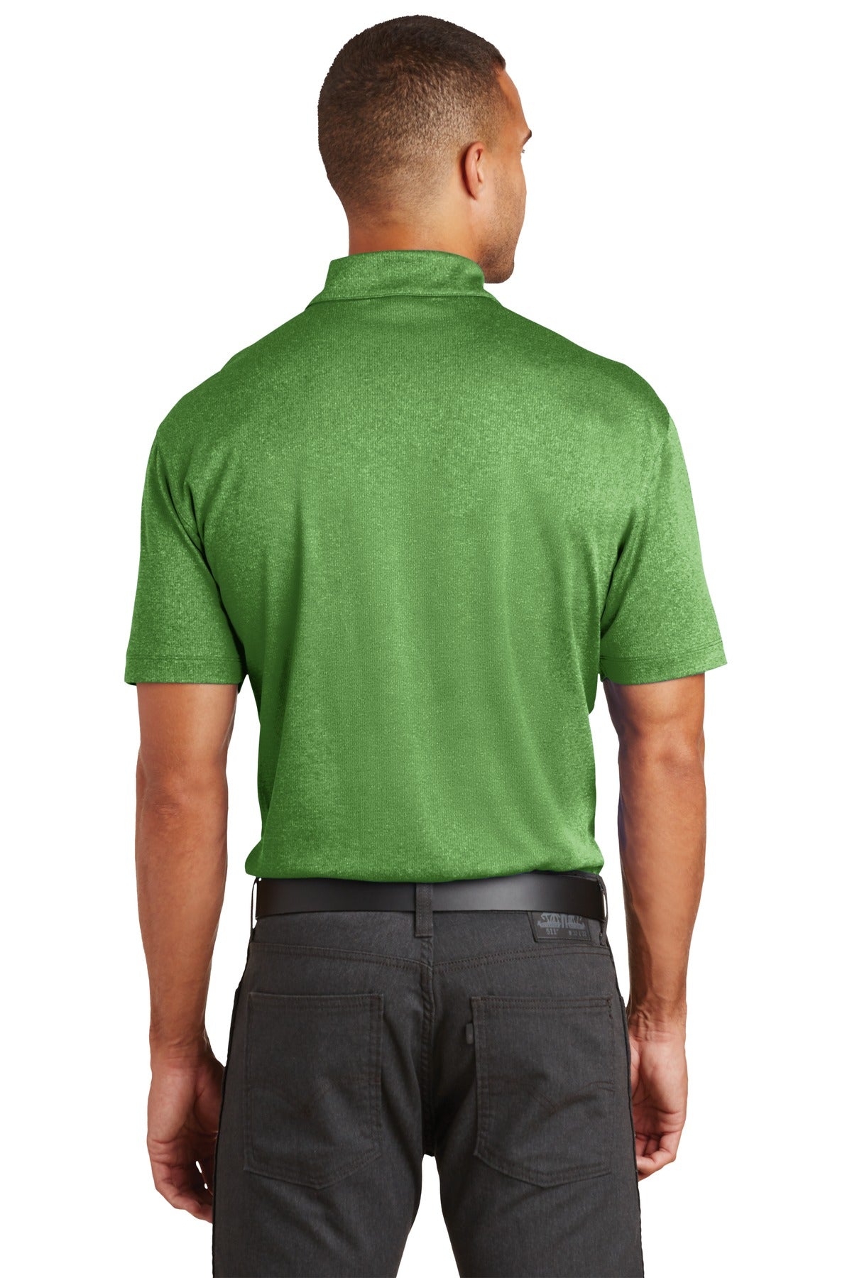 Port Authority Trace Heather Polo. K576 - Vine Green Heather - back