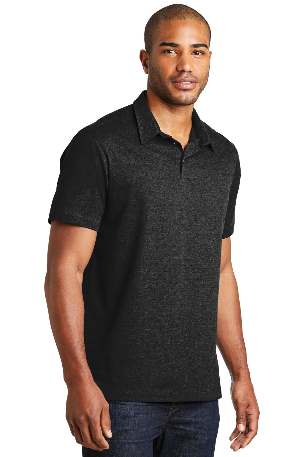 DISCONTINUED Port Authority Meridian Cotton Blend Polo. K577 - Black - three_q