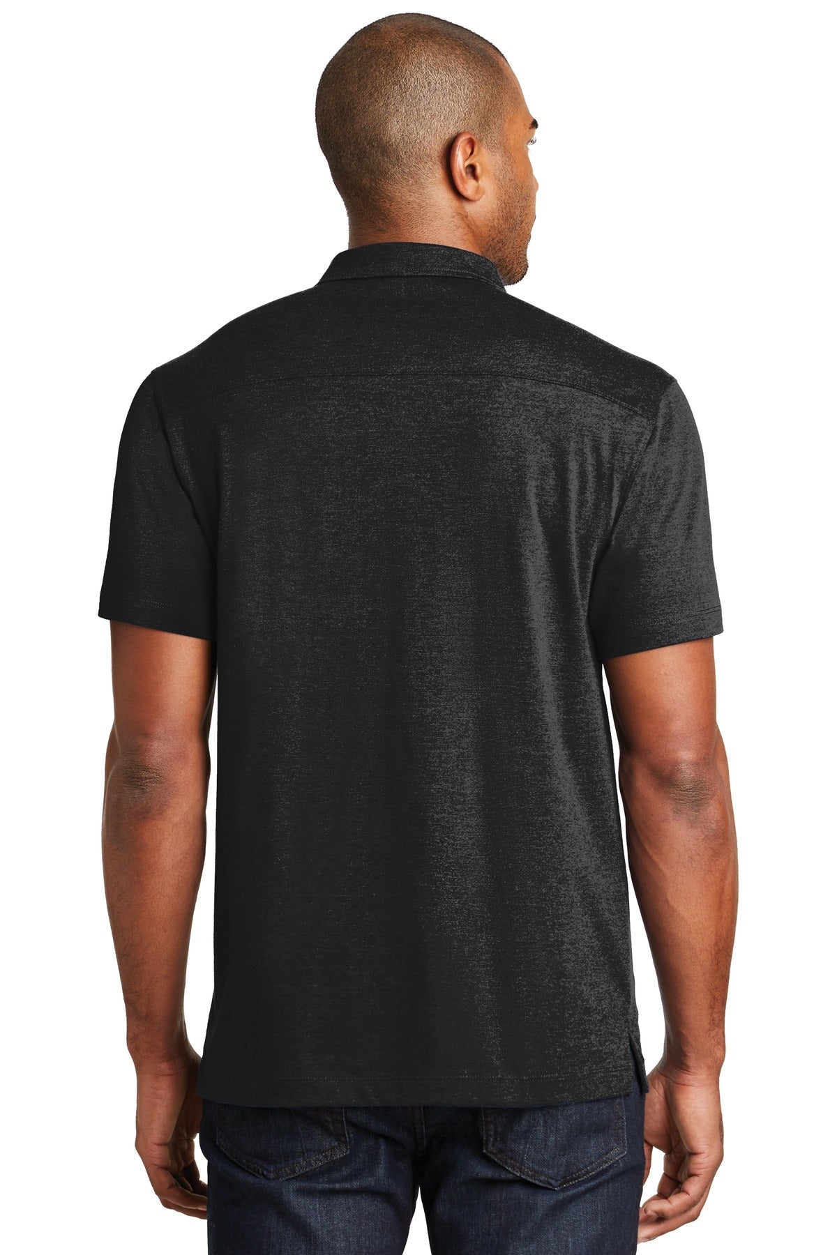 DISCONTINUED Port Authority Meridian Cotton Blend Polo. K577 - Black - back