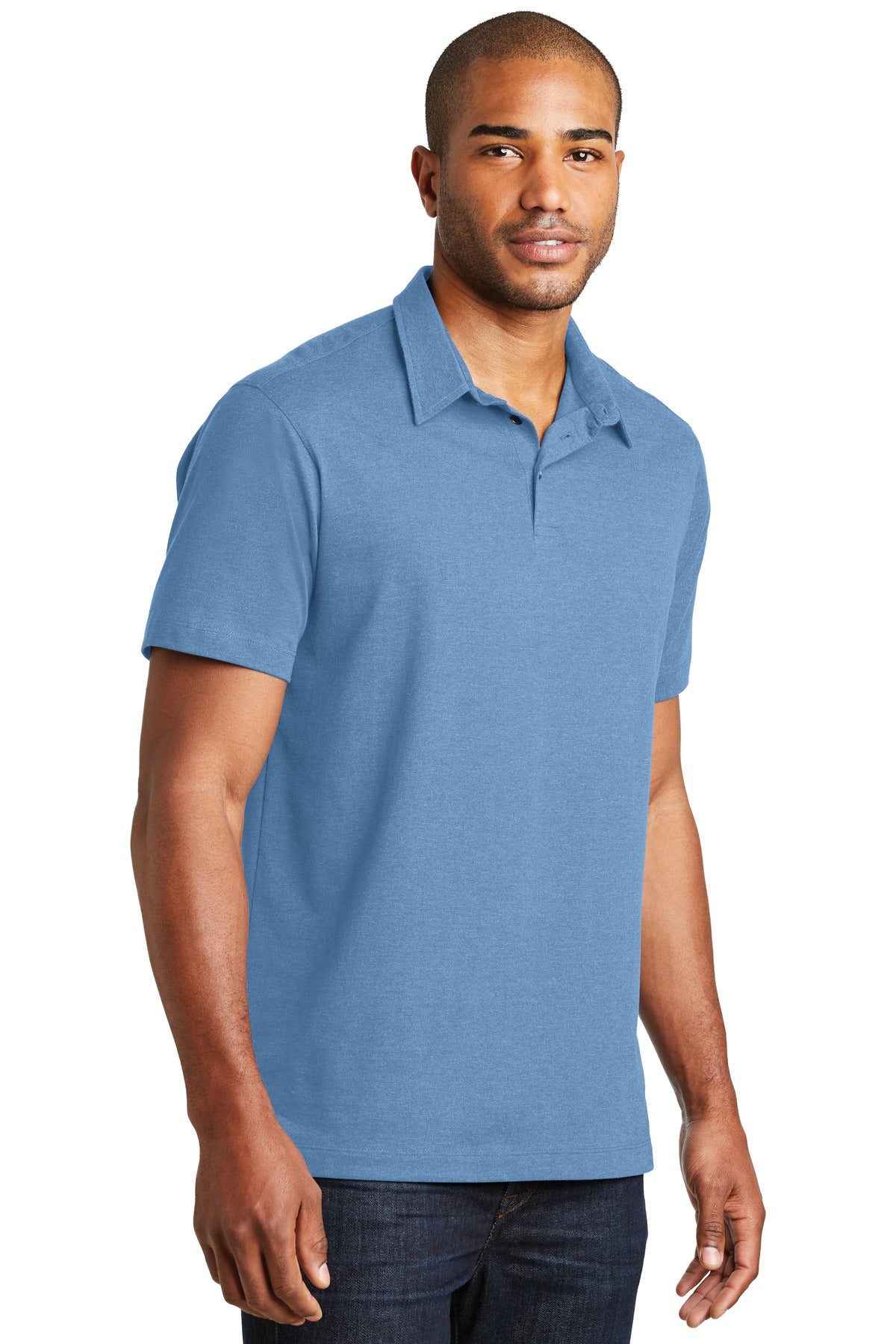 DISCONTINUED Port Authority Meridian Cotton Blend Polo. K577 - Blue Skies - three_q