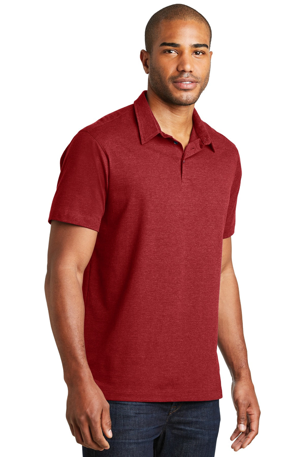 DISCONTINUED Port Authority Meridian Cotton Blend Polo. K577 - Flame Red - three_q
