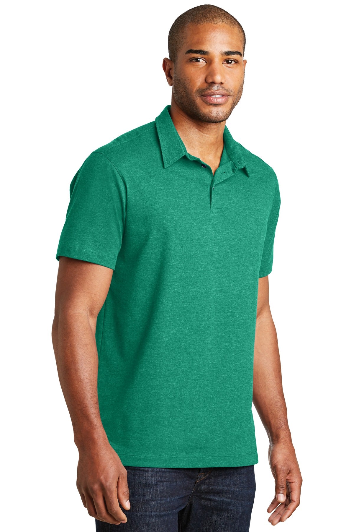 DISCONTINUED Port Authority Meridian Cotton Blend Polo. K577 - Verdant Green - three_q
