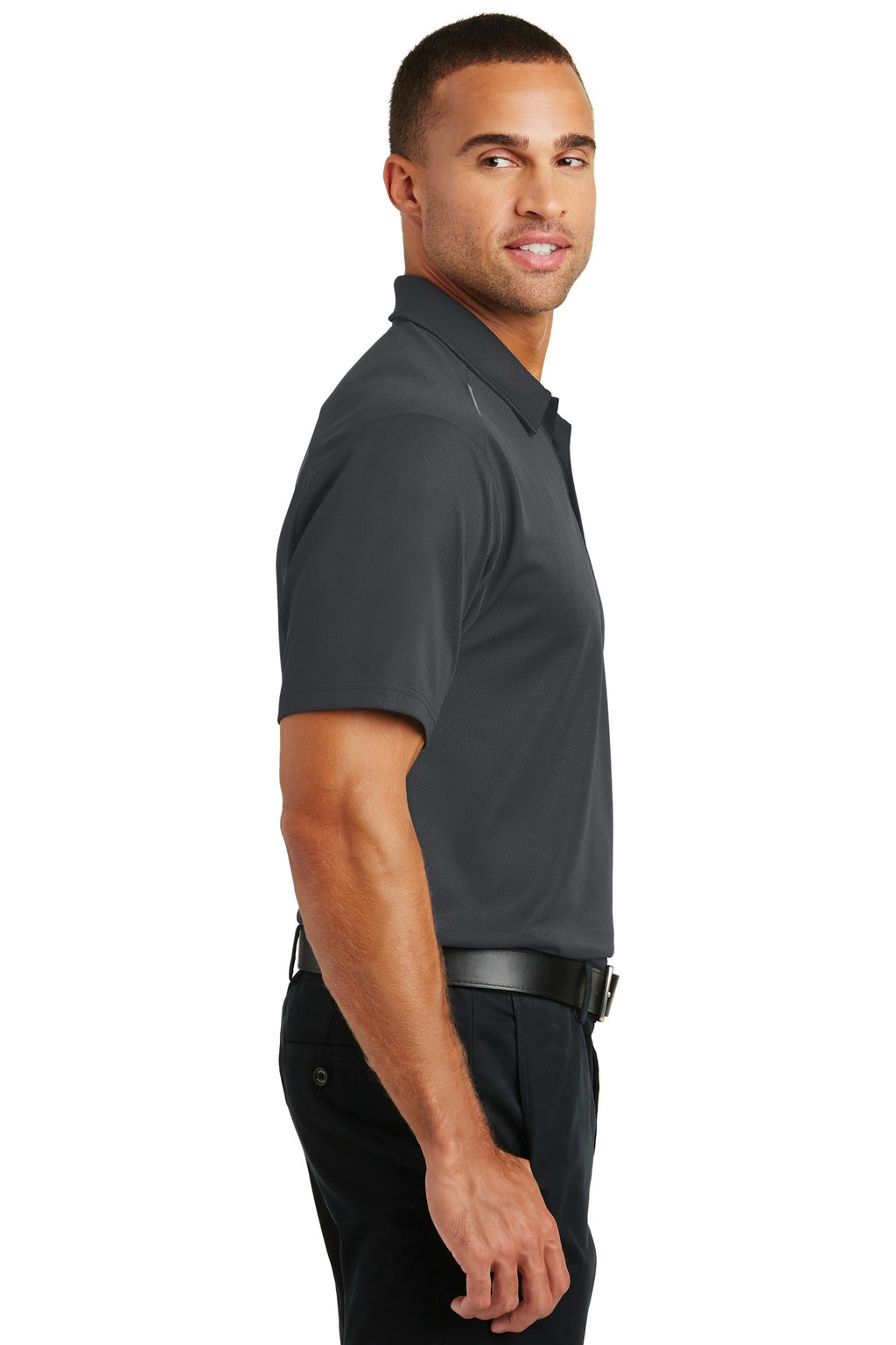 Port Authority Pinpoint Mesh Polo. K580 - Battleship Grey - side