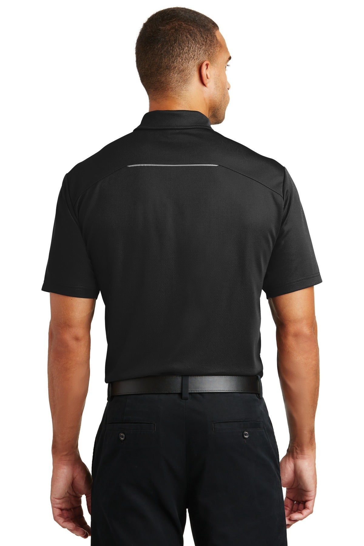 Port Authority Pinpoint Mesh Polo. K580 - Black - back