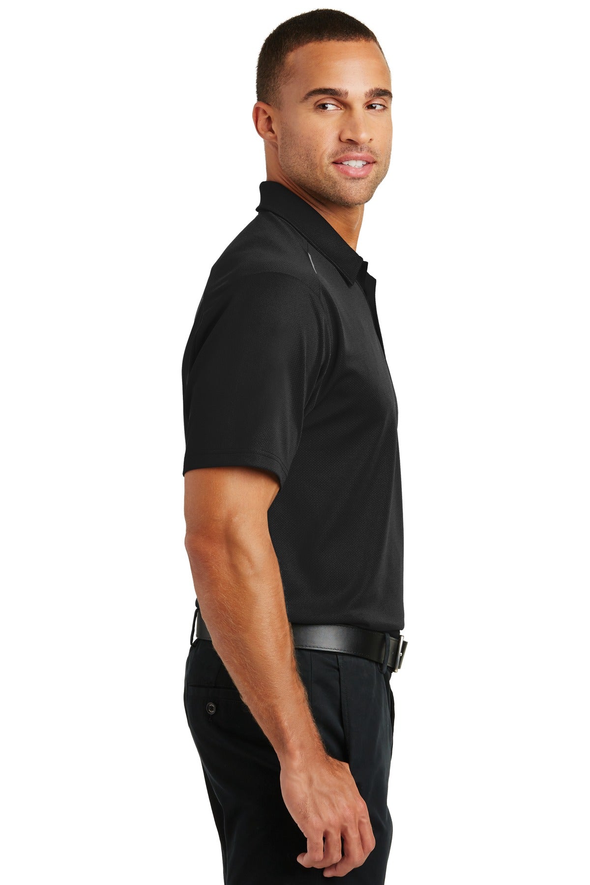 Port Authority Pinpoint Mesh Polo. K580 - Black - side