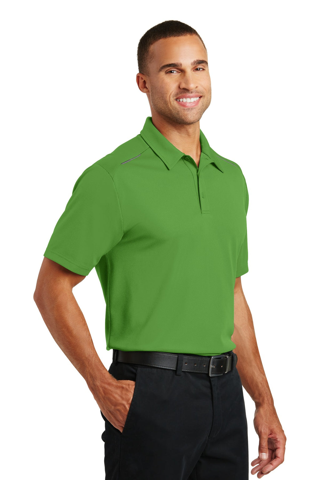 Port Authority Pinpoint Mesh Polo. K580 - Treetop Green - three_q