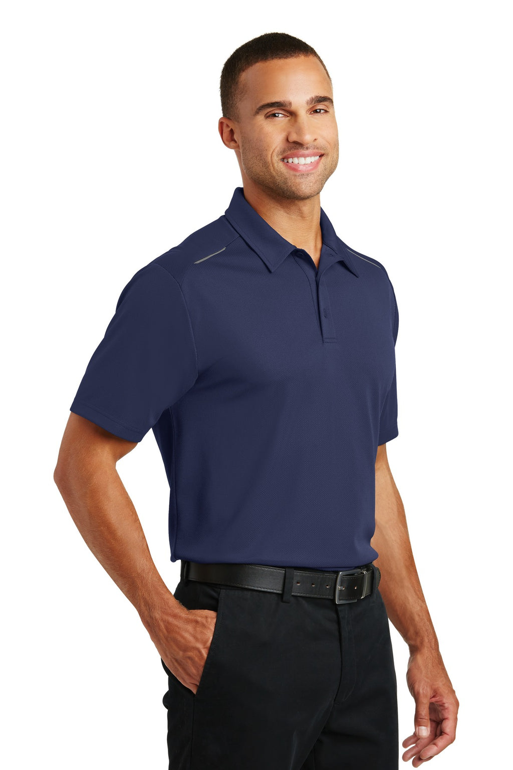 Port Authority Pinpoint Mesh Polo. K580 - True Navy - three_q