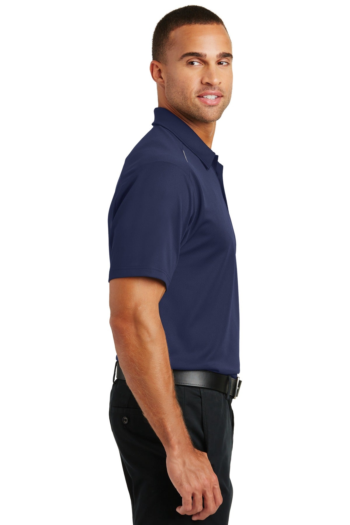 Port Authority Pinpoint Mesh Polo. K580 - True Navy - side