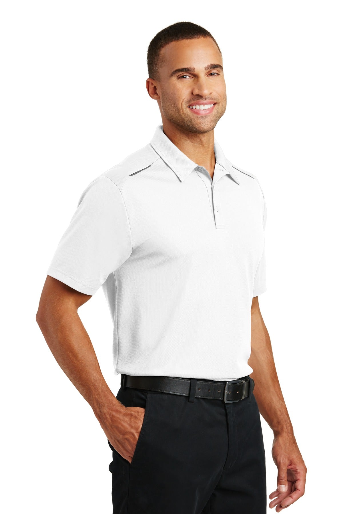 Port Authority Pinpoint Mesh Polo. K580 - White - three_q