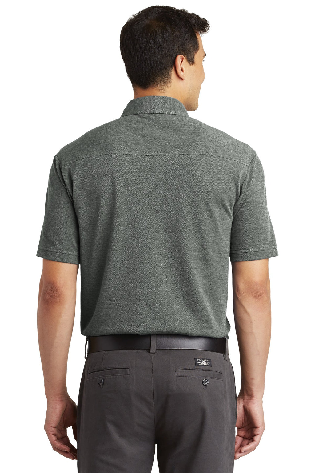 DISCONTINUED Port Authority Coastal Cotton Blend Polo. K581 - Deep Black/ White - back