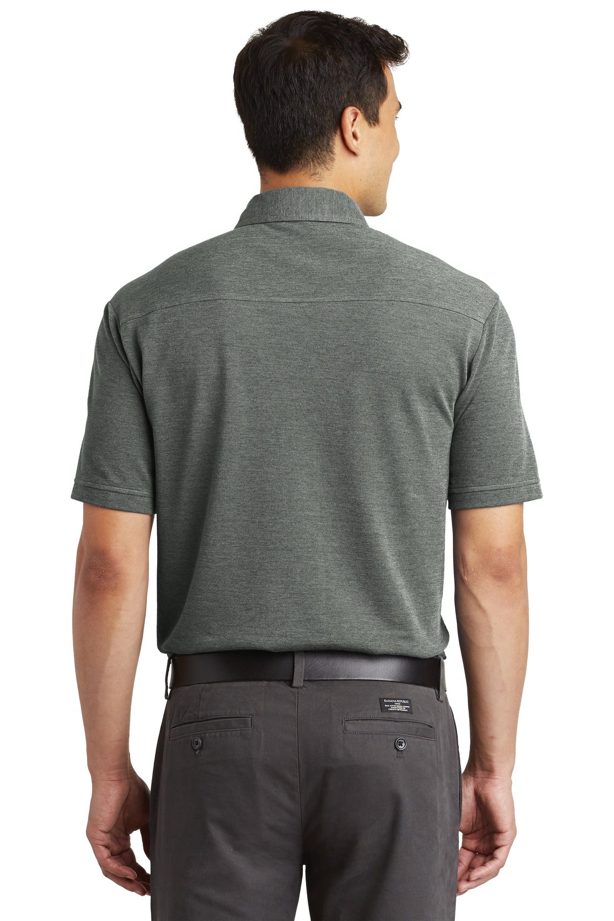 DISCONTINUED Port Authority Coastal Cotton Blend Polo. K581 - Deep Black/ White - back