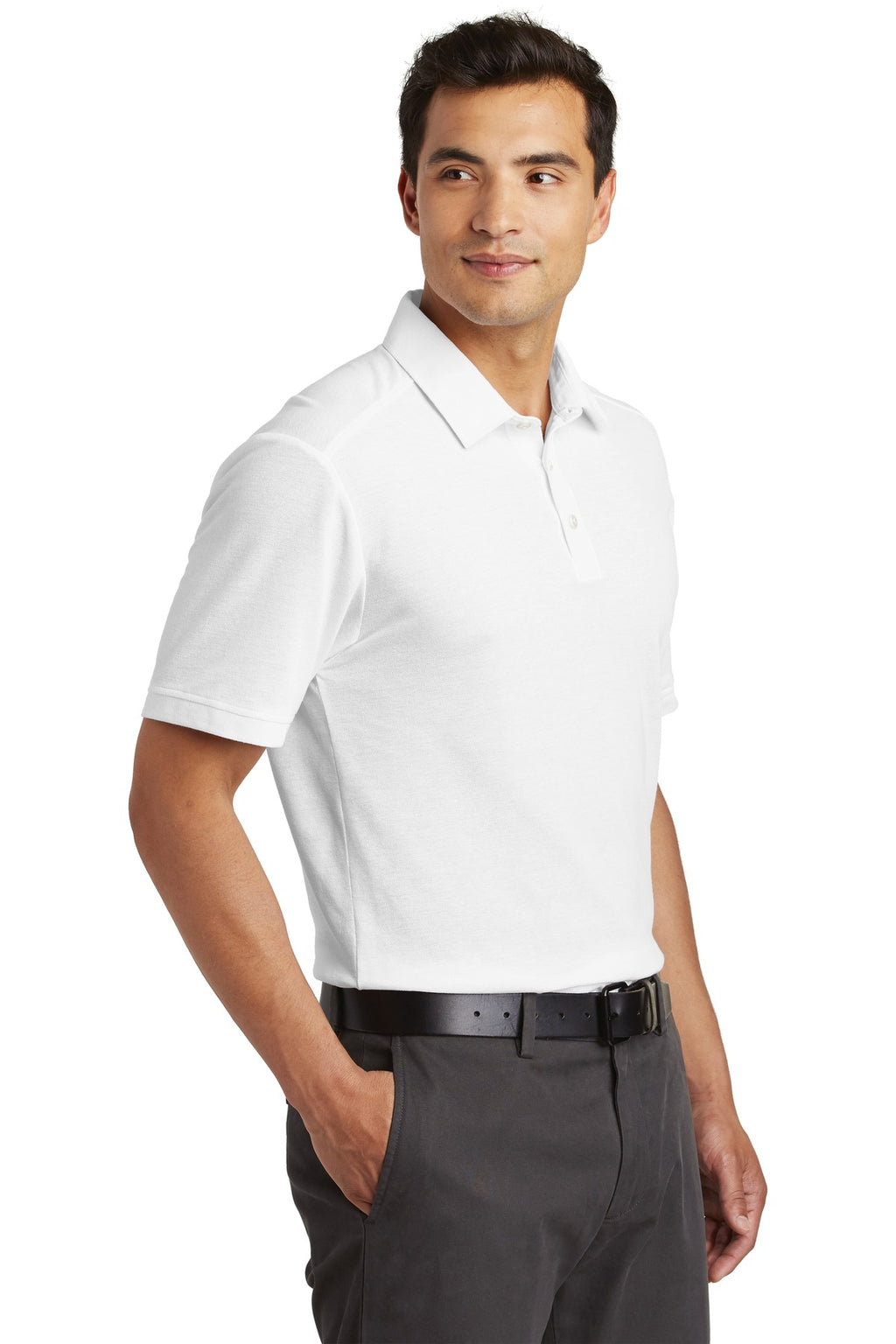 DISCONTINUED Port Authority Coastal Cotton Blend Polo. K581 - White - three_q