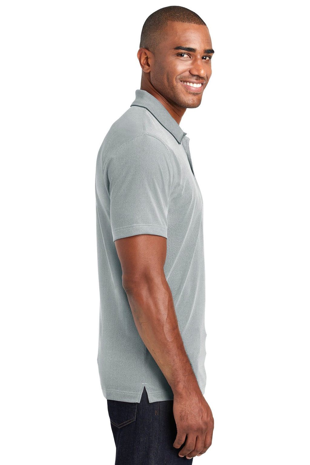 Port Authority Poly Oxford Pique Polo. K582 - Gusty Grey - side