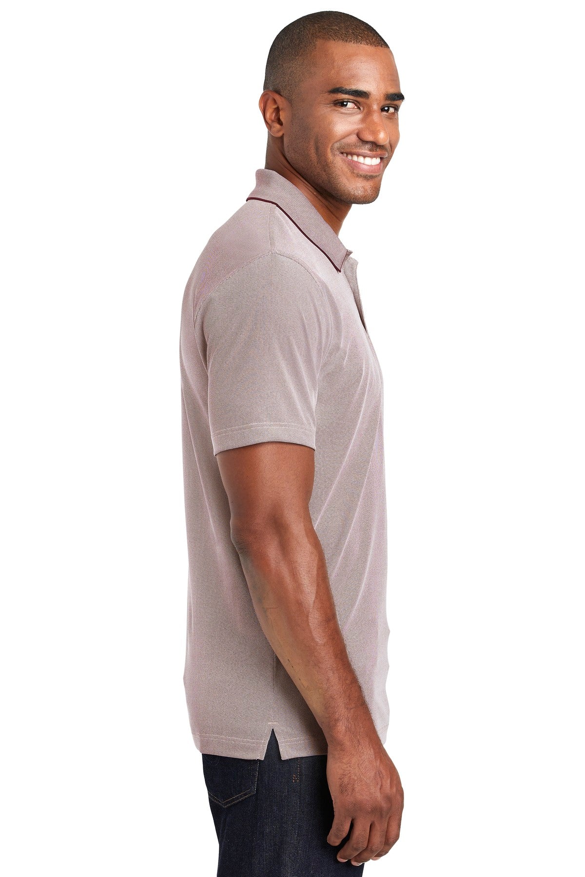 Port Authority Poly Oxford Pique Polo. K582 - Maroon - side