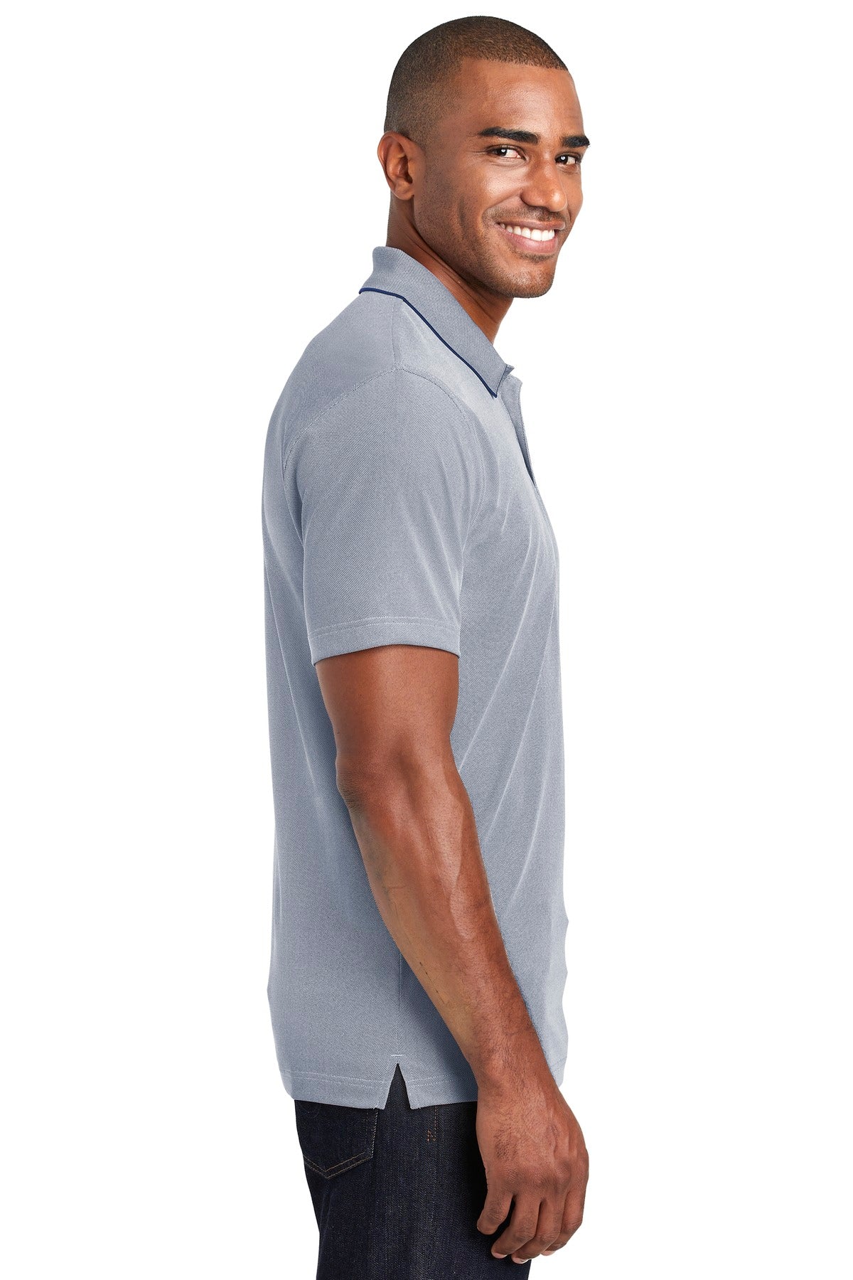 Port Authority Poly Oxford Pique Polo. K582 - True Navy - side