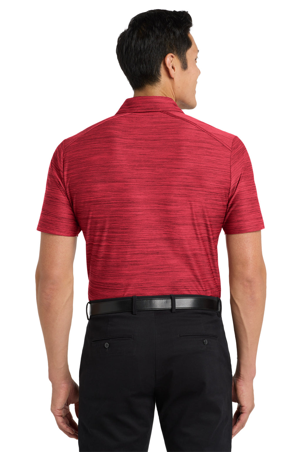 DISCONTINUED Port Authority Stretch Heather Polo K583 - Red/ Black - back