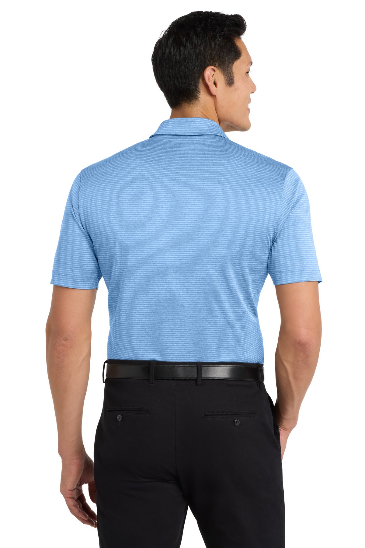Port Authority Shadow Stripe Polo. K585 - Carolina Blue - back