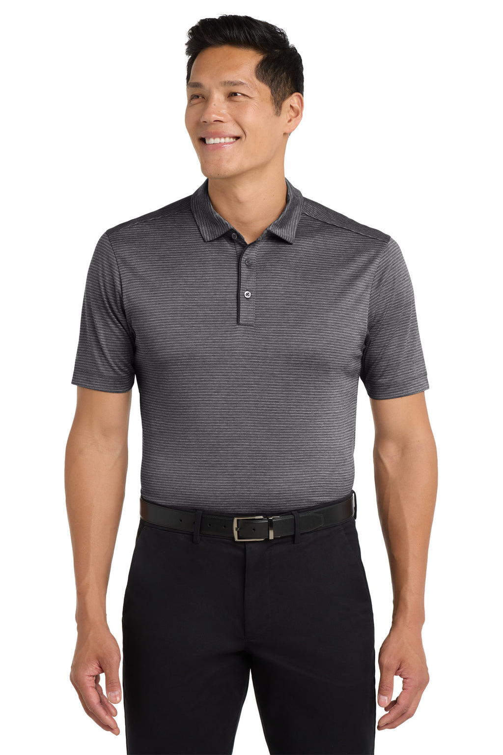 Port Authority Shadow Stripe Polo. K585 - Deep Black - front
