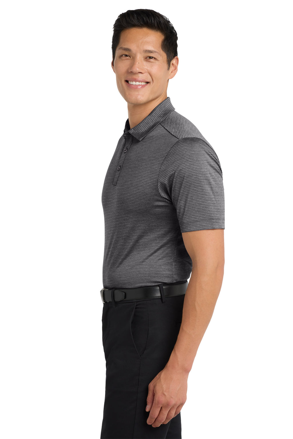 Port Authority Shadow Stripe Polo. K585 - Deep Black - side