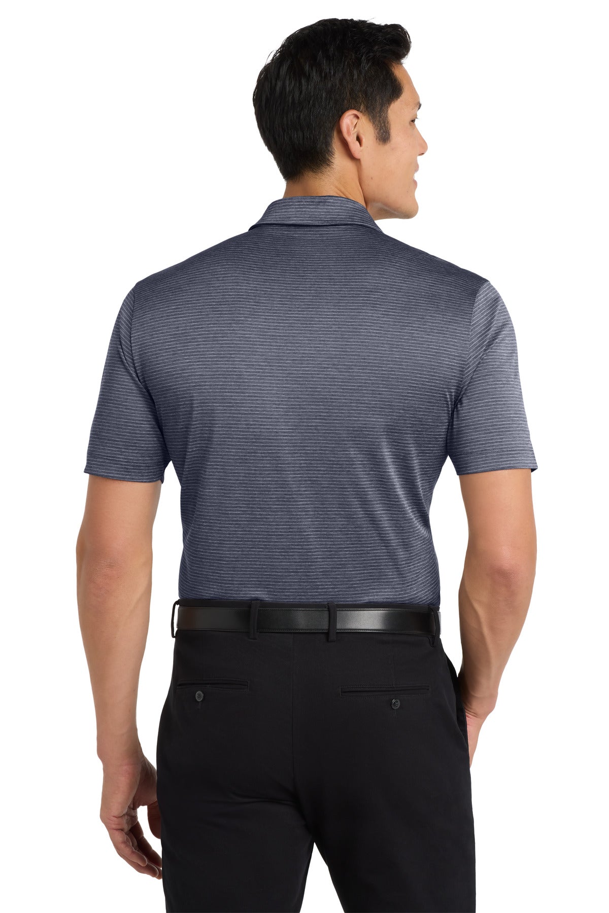 Port Authority Shadow Stripe Polo. K585 - River Blue Navy - back