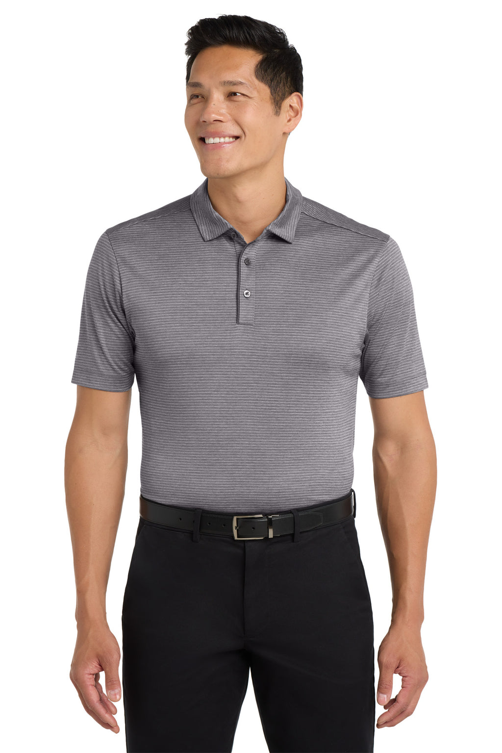 Port Authority Shadow Stripe Polo. K585 - Shadow Grey - front