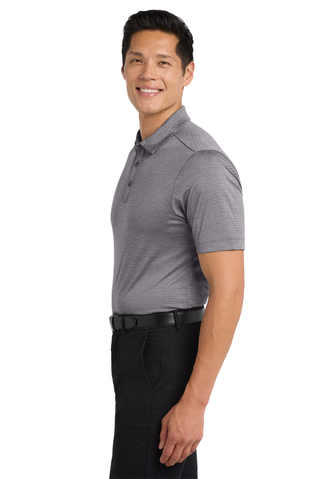 Port Authority Shadow Stripe Polo. K585 - Shadow Grey - side