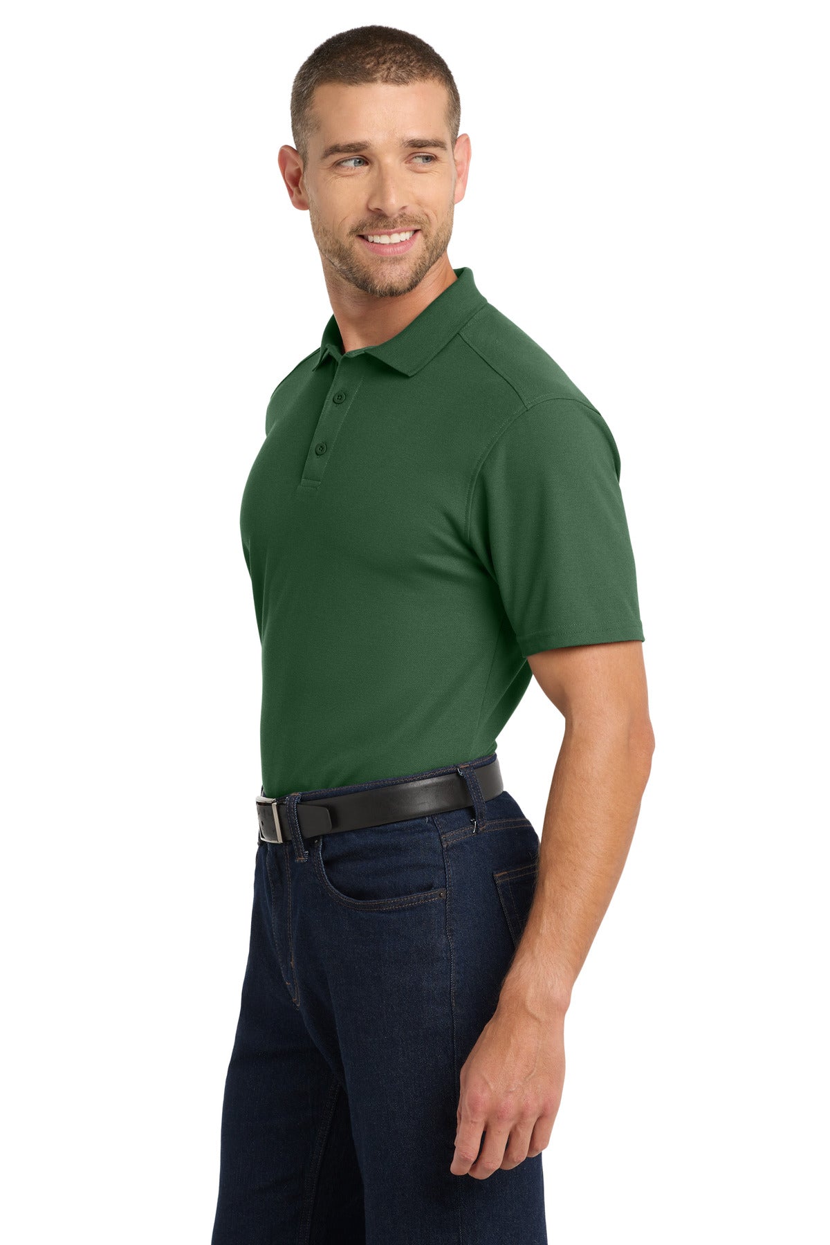 Port Authority EZPerformance Pique Polo. K600 - Deep Forest Green - side