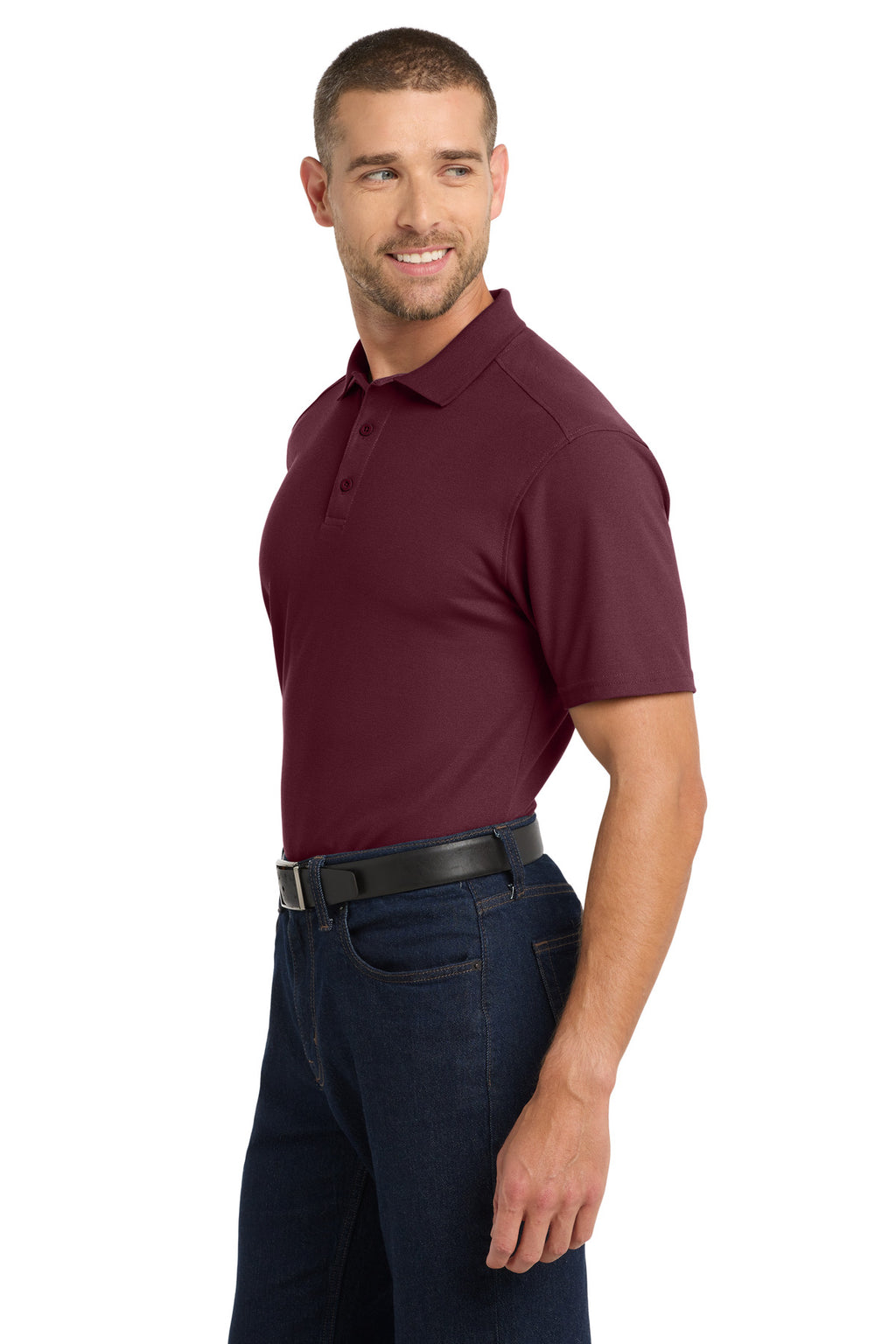 Port Authority EZPerformance Pique Polo. K600 - Maroon - side