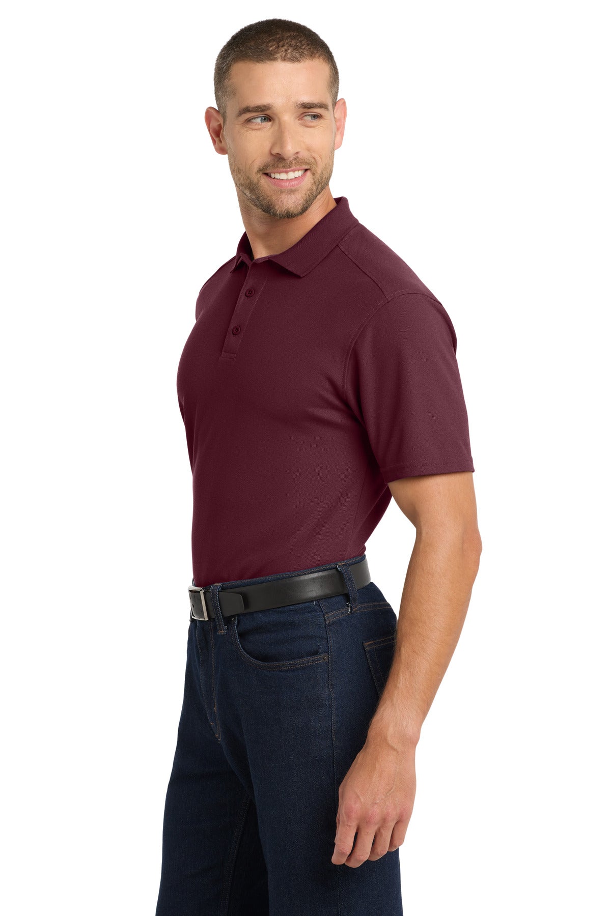 Port Authority EZPerformance Pique Polo. K600 - Maroon - side