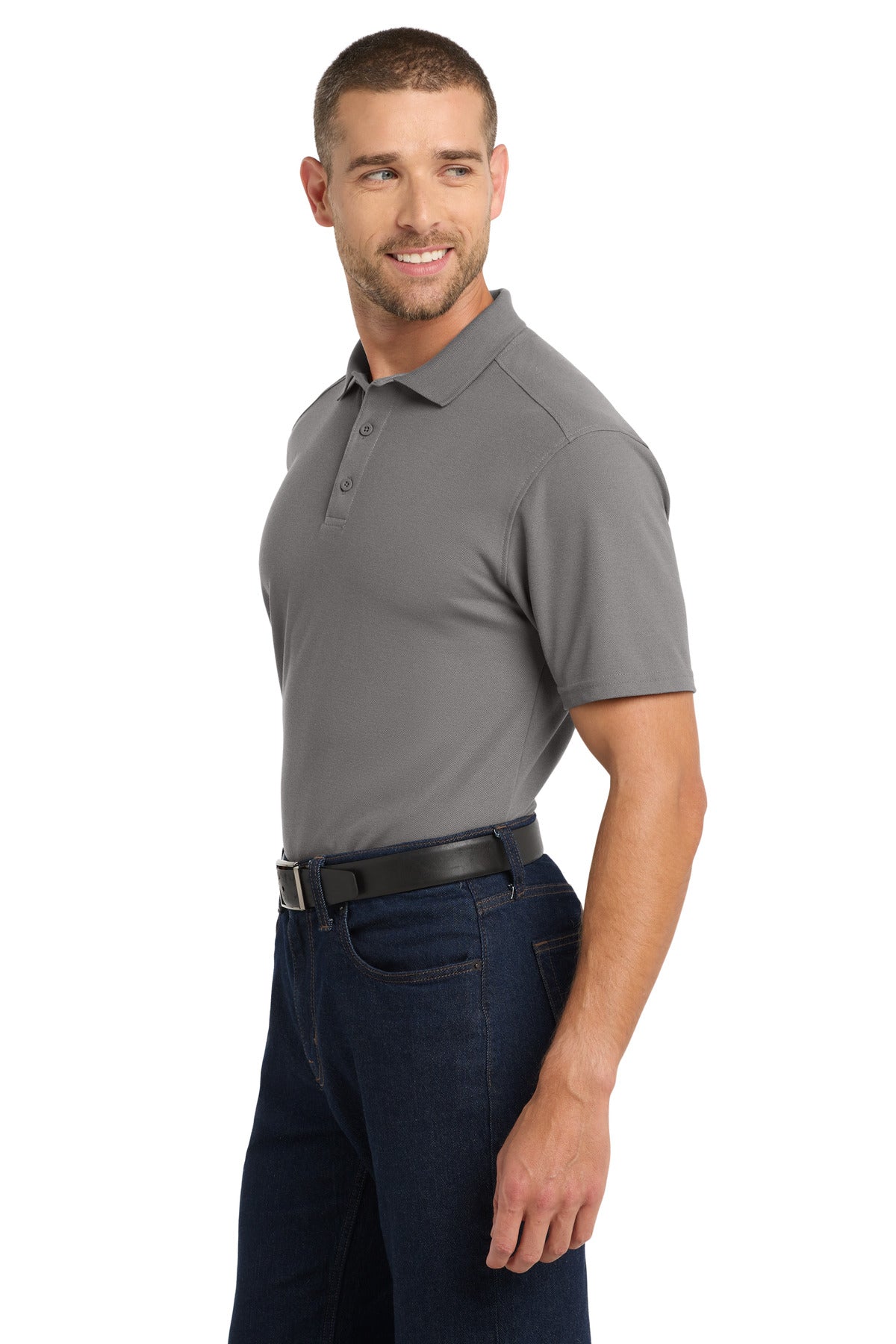 Port Authority EZPerformance Pique Polo. K600 - Sterling Grey - side
