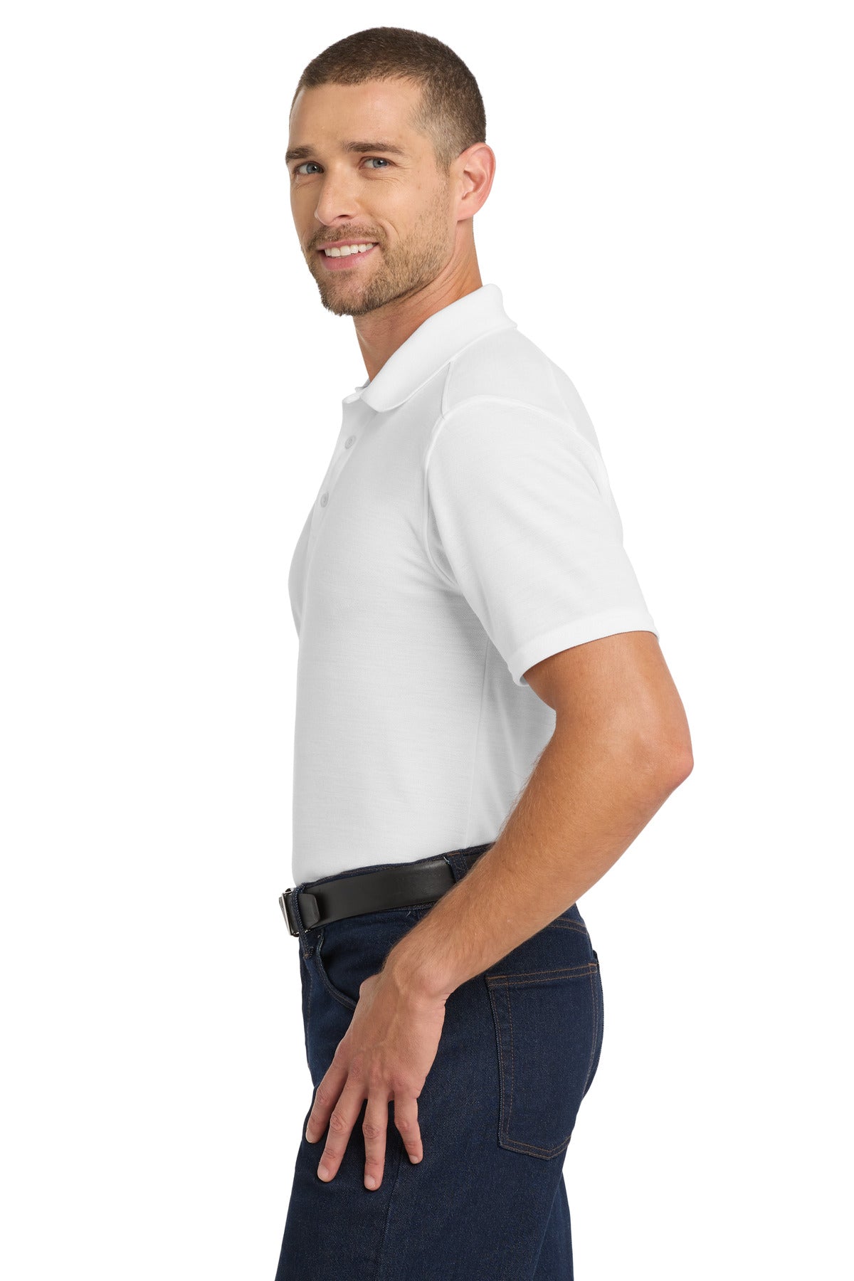 Port Authority EZPerformance Pique Polo. K600 - White - side
