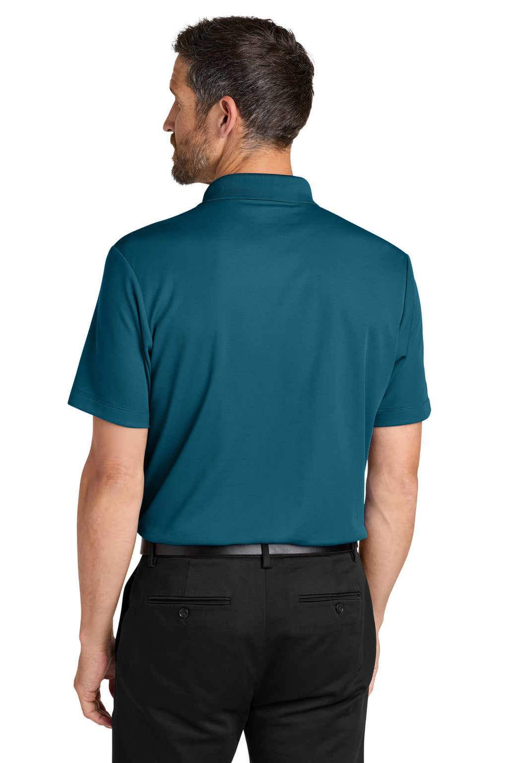 Port Authority Plaited Pique Polo K620 - Moroccan Blue - back