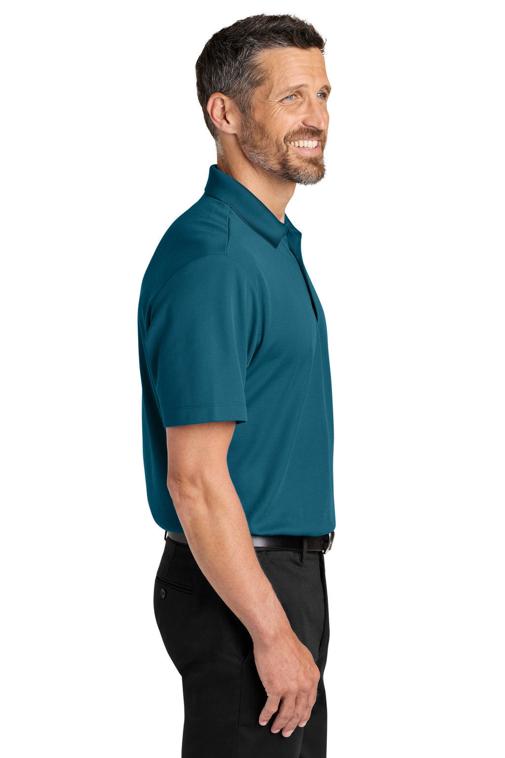 Port Authority Plaited Pique Polo K620 - Moroccan Blue - side