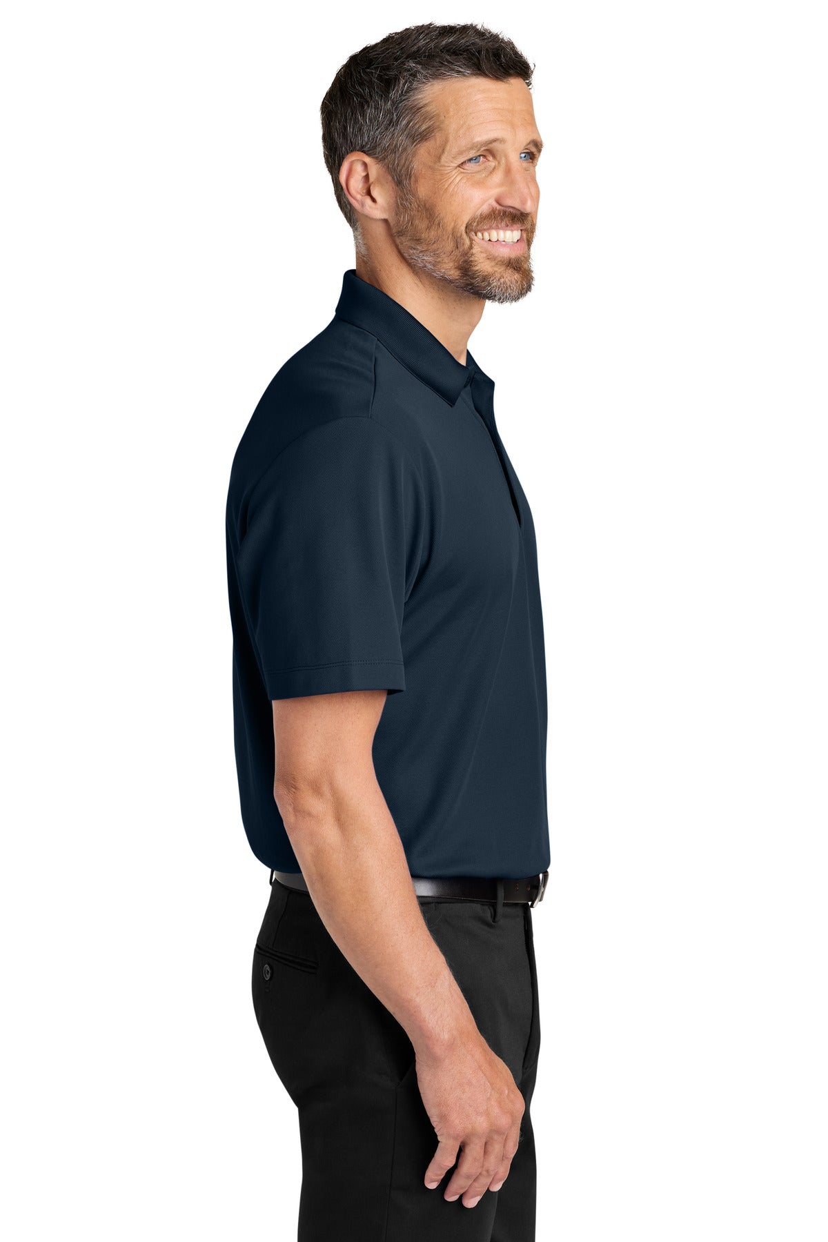 Port Authority Plaited Pique Polo K620 - Night Navy - side