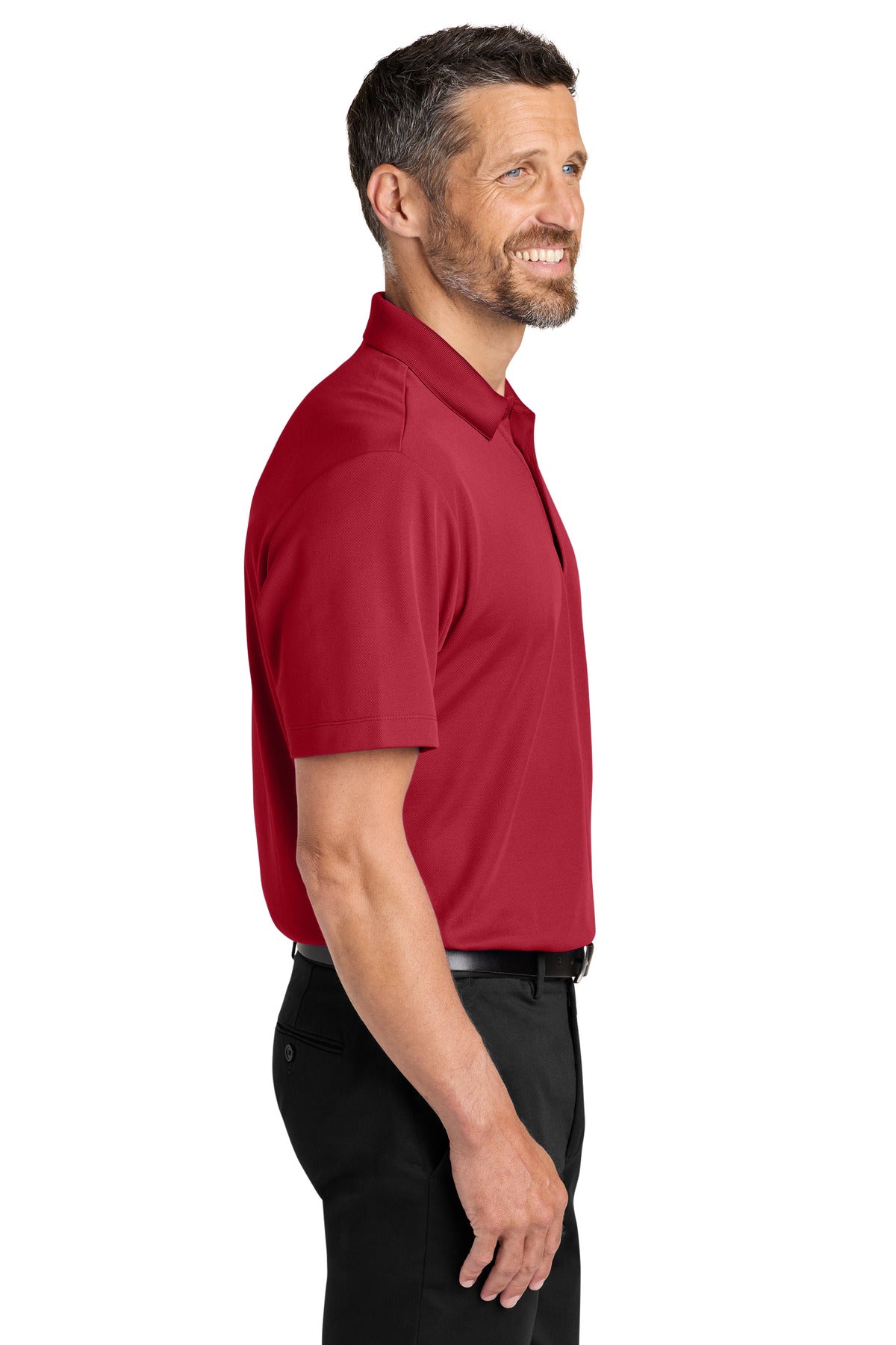 Port Authority Plaited Pique Polo K620 - Rich Red - side