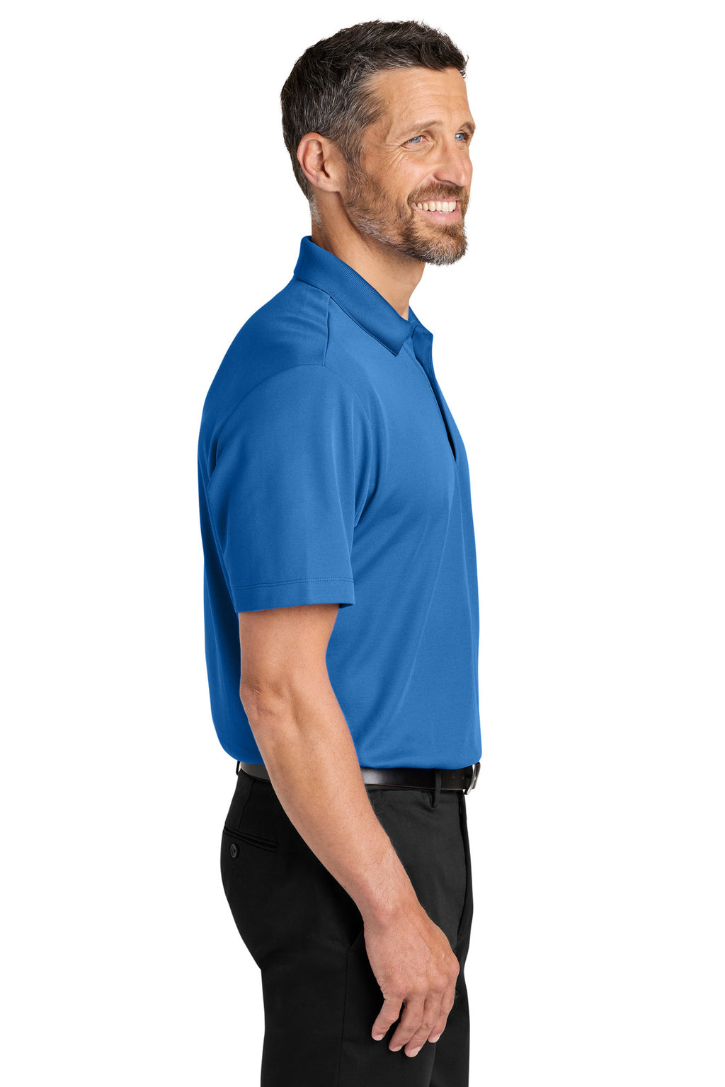 Port Authority Plaited Pique Polo K620 - Strong Blue - side