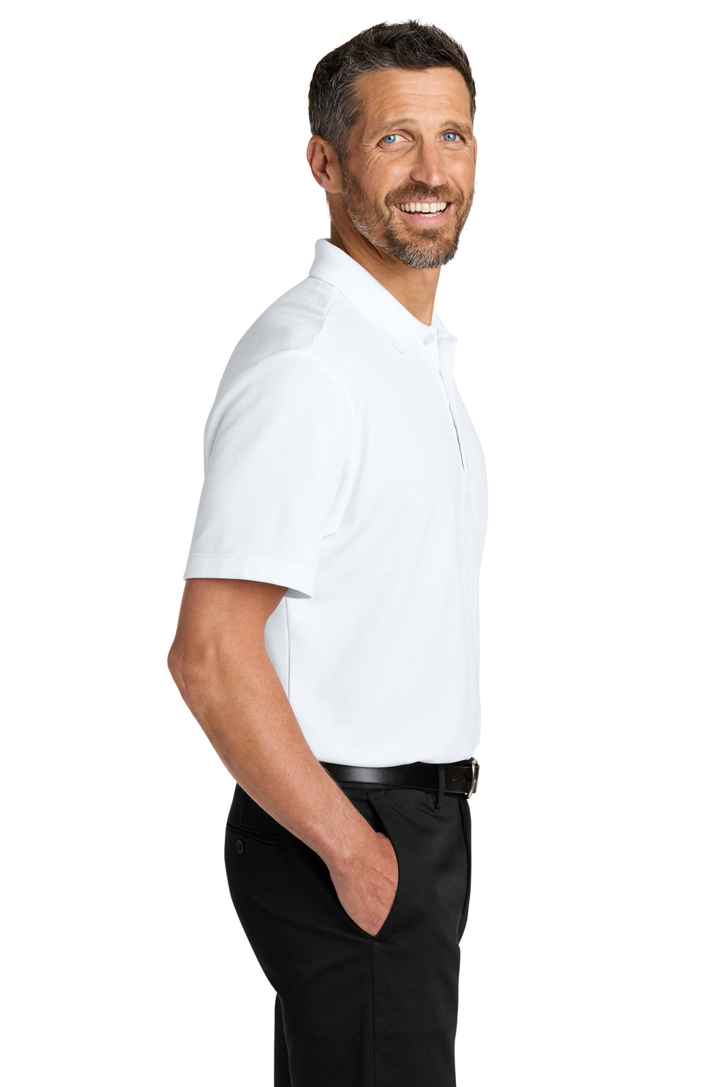 Port Authority Plaited Pique Polo K620 - White - side
