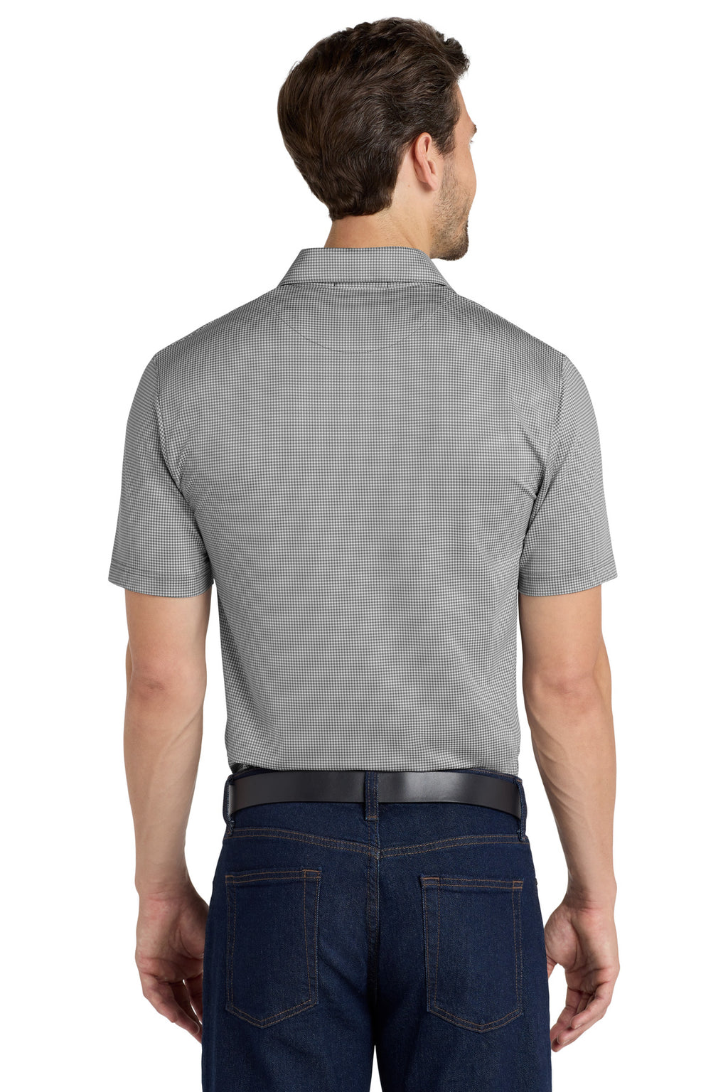DISCONTINUED Port Authority Gingham Polo K646 - Black/ White - back