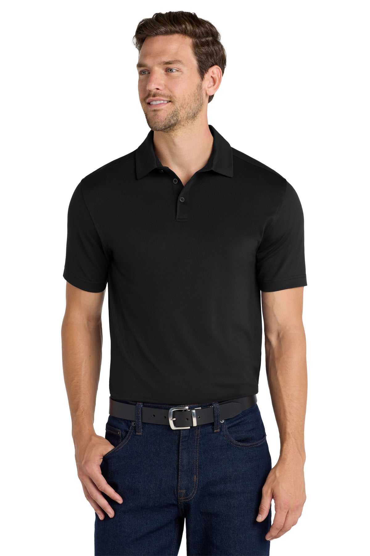Port Authority City Stretch Polo K682 - Black - front
