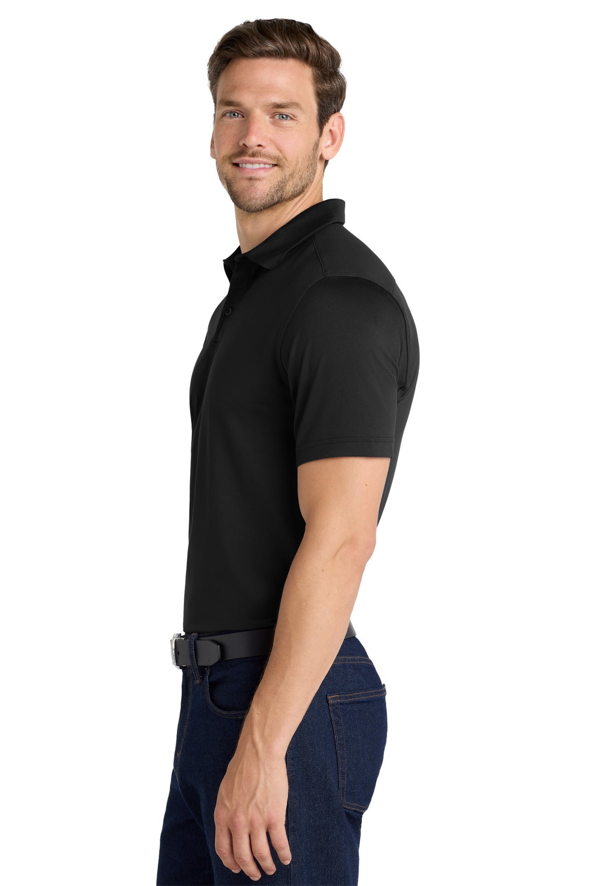 Port Authority City Stretch Polo K682 - Black - side