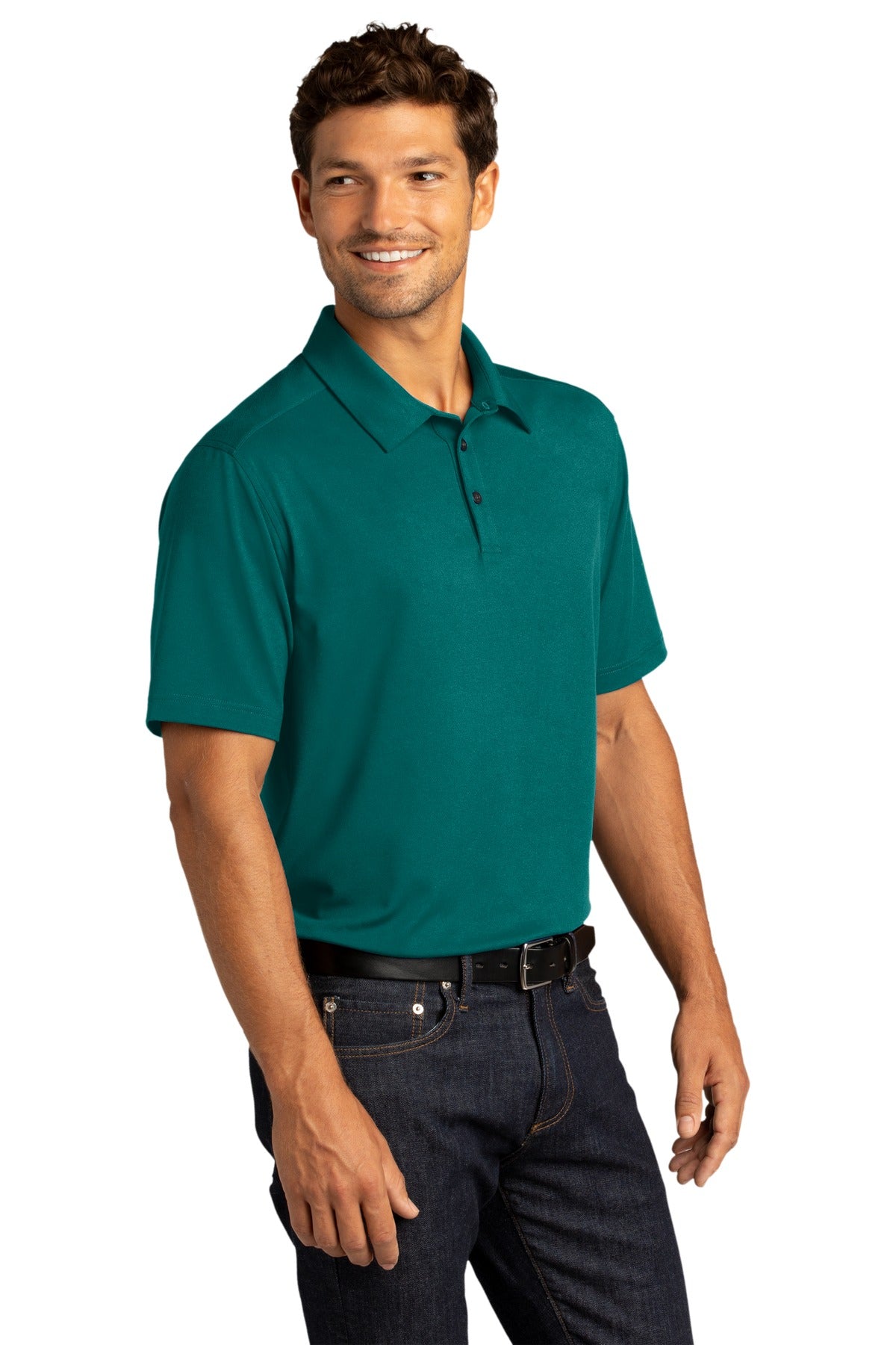 Port Authority City Stretch Polo K682 - Dark Teal - three_q