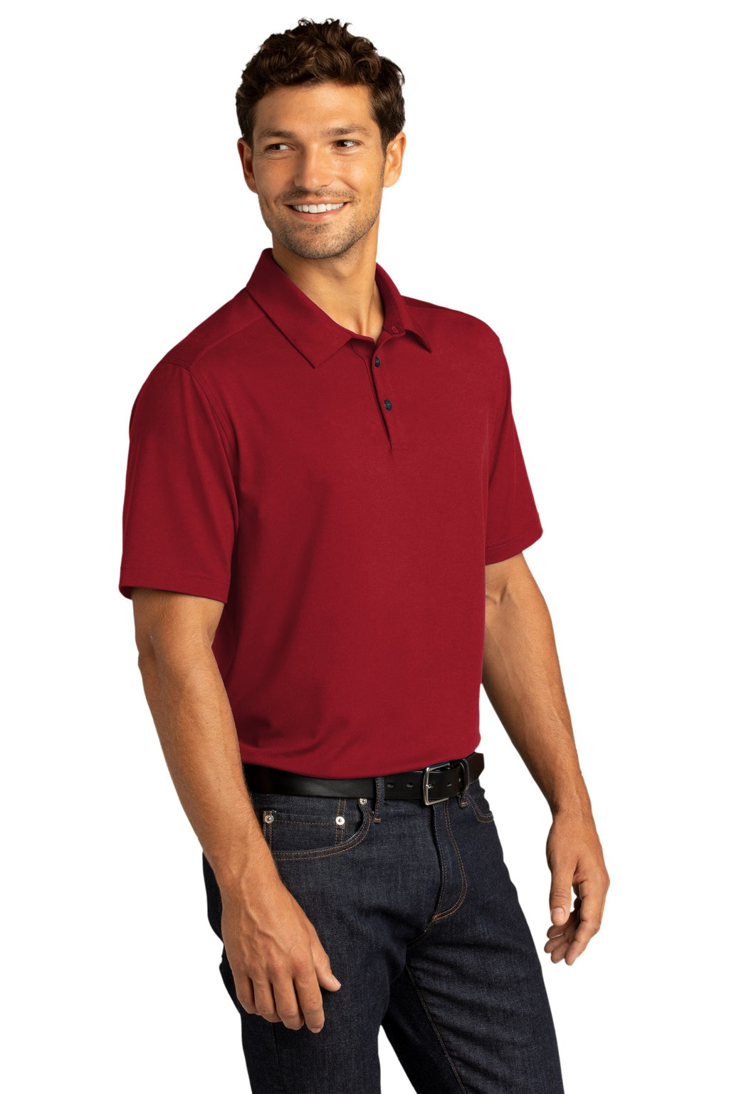 Port Authority City Stretch Polo K682 - Garnet - three_q