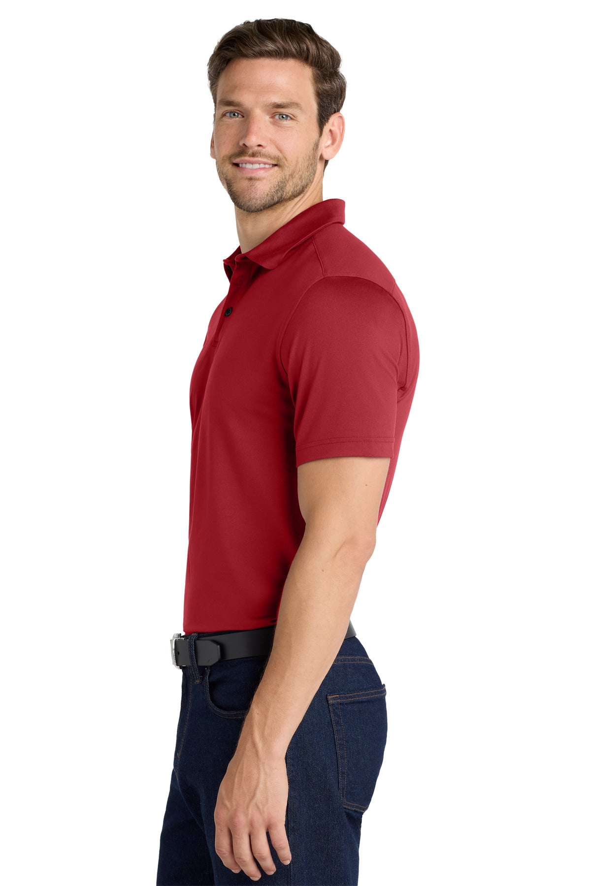 Port Authority City Stretch Polo K682 - Garnet - side