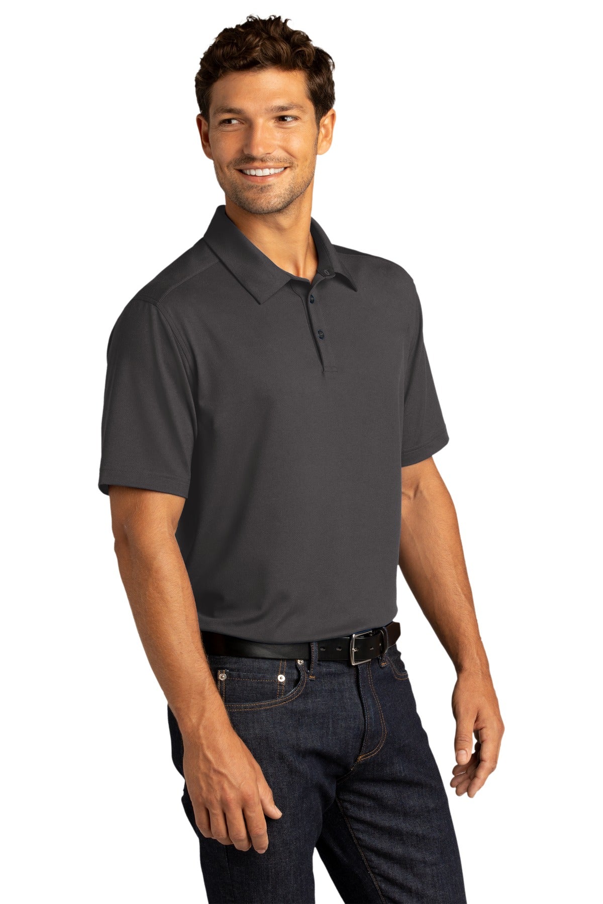 Port Authority City Stretch Polo K682 - Graphite - three_q