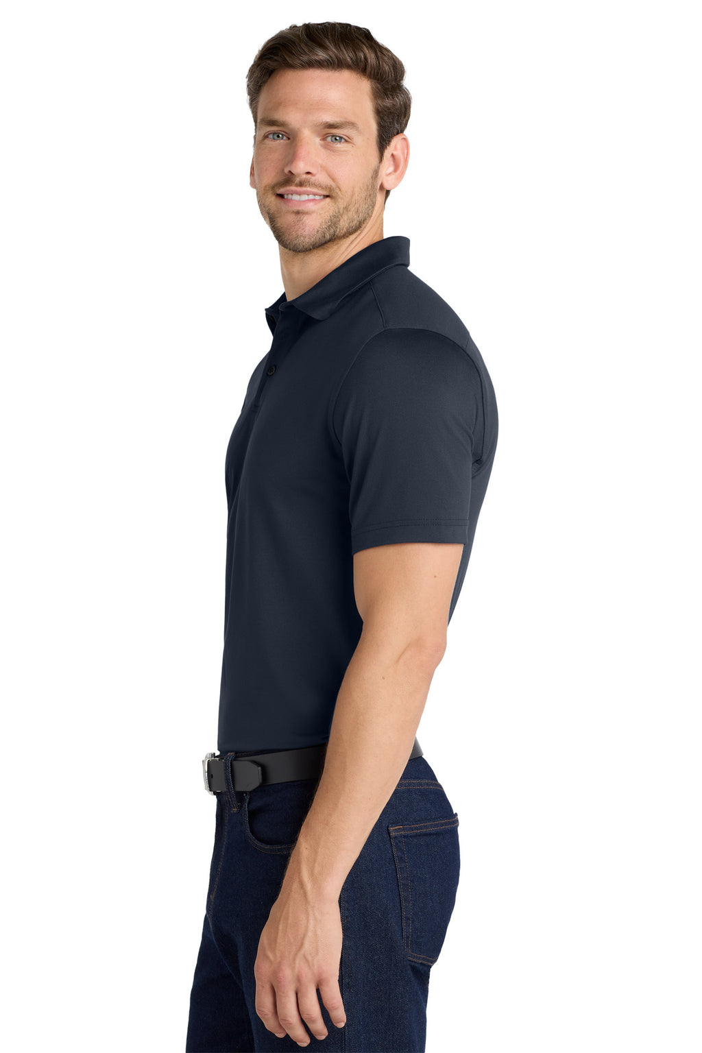 Port Authority City Stretch Polo K682 - River Blue Navy - side