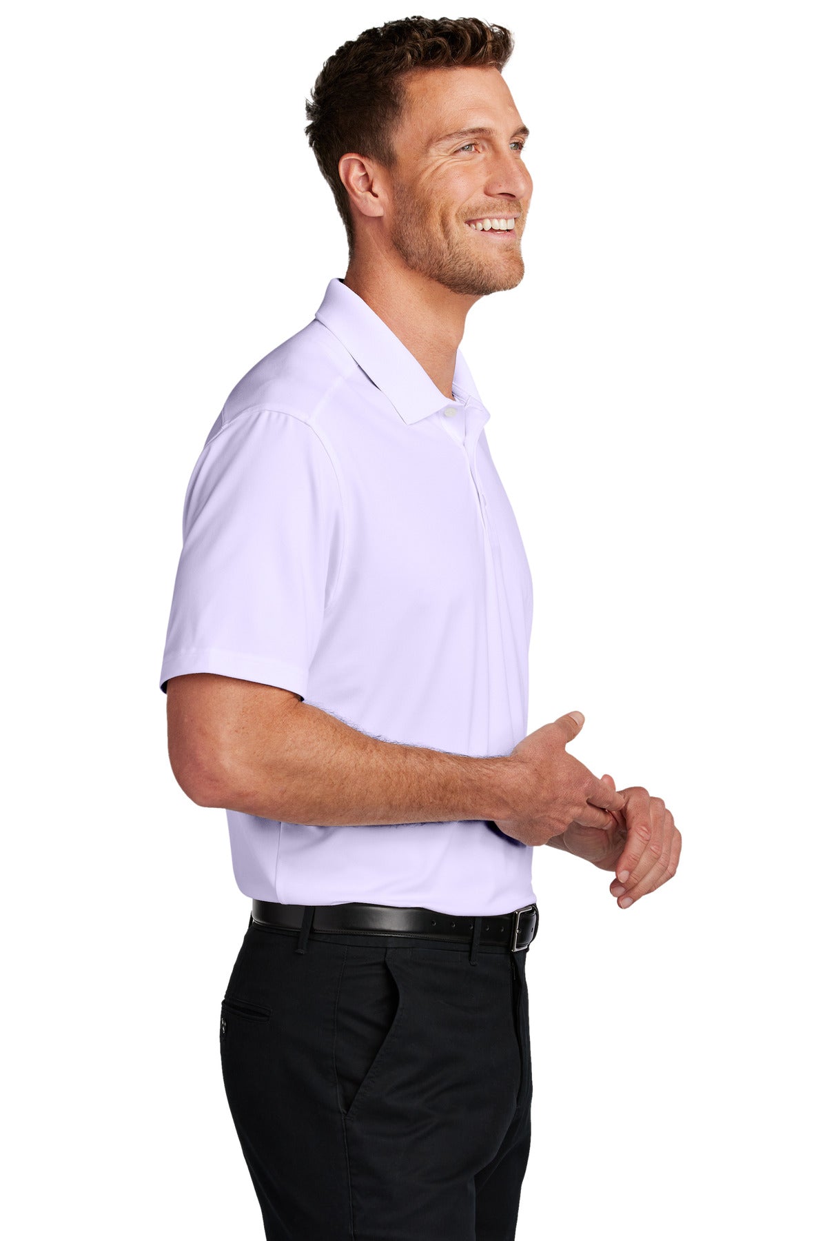 Port Authority City Stretch Flat Knit Polo K683 - Bright Lavender - side