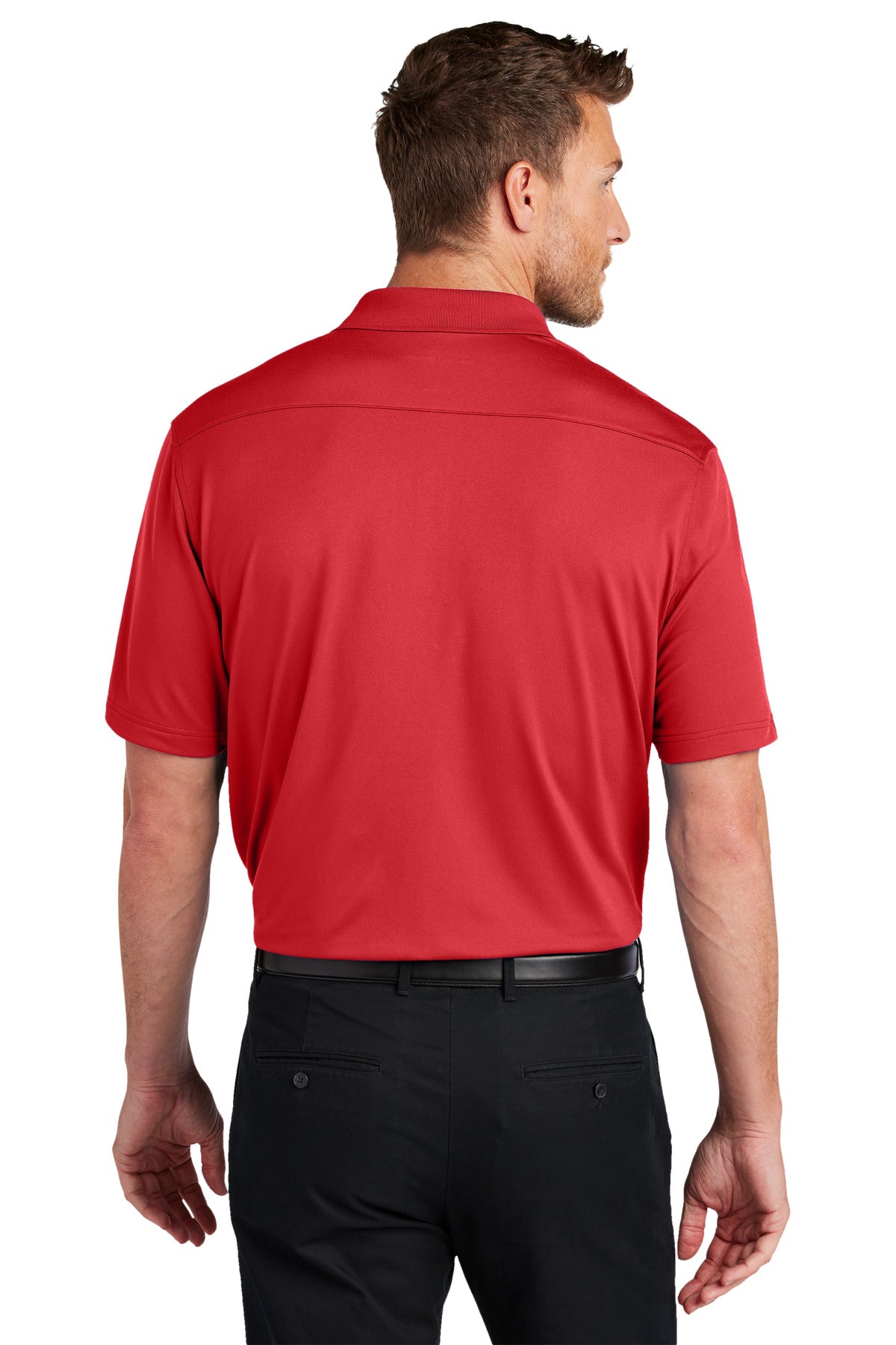 Port Authority City Stretch Flat Knit Polo K683 - Engine Red - back