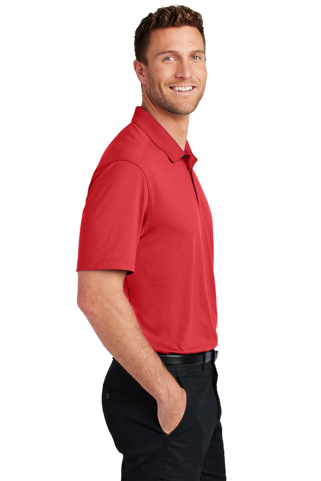 Port Authority City Stretch Flat Knit Polo K683 - Engine Red - side