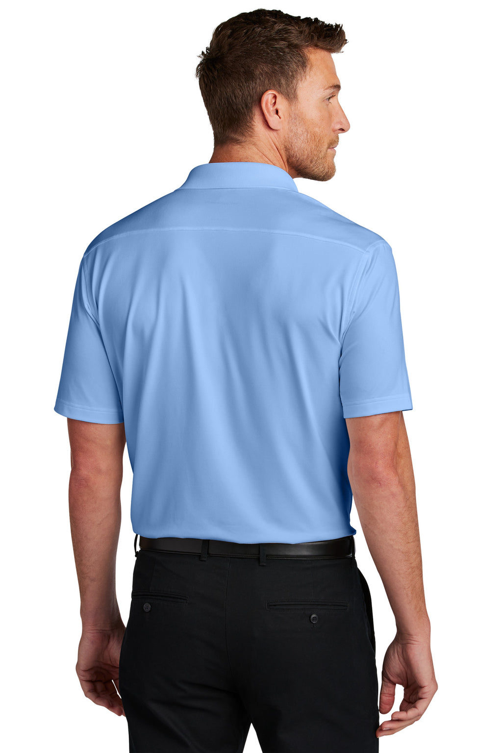 Port Authority City Stretch Flat Knit Polo K683 - Swiss Blue - back