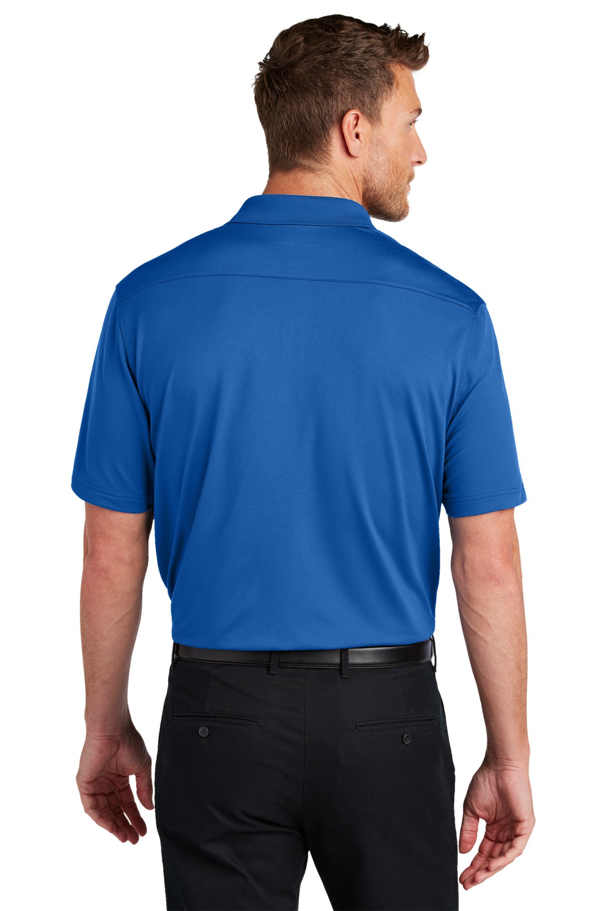 Port Authority City Stretch Flat Knit Polo K683 - True Blue - back